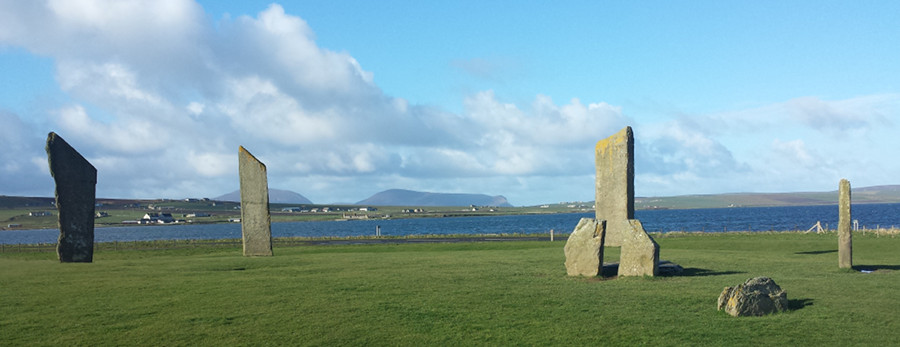The standing stones of Stenness on the Orkney Islands